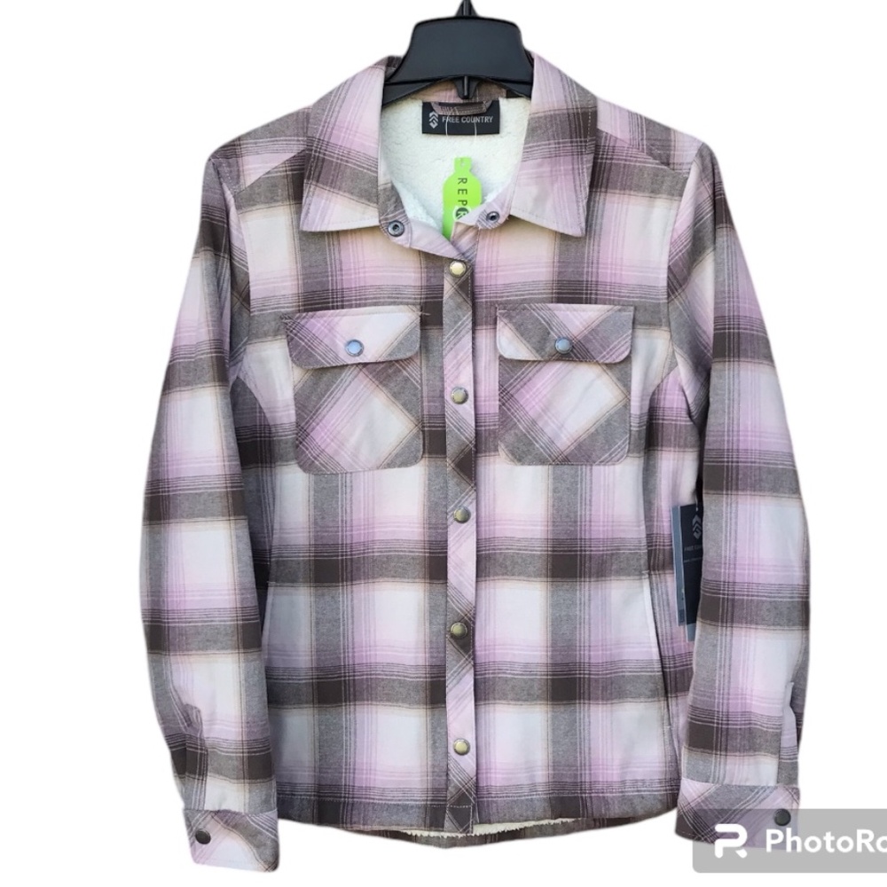 NWT FREE COUNTRY Sherpa Jacket Flannel Series Size S